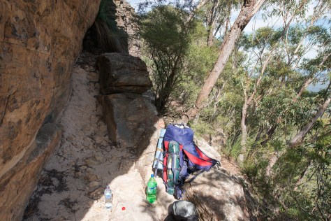 Finding shady spot on the climb